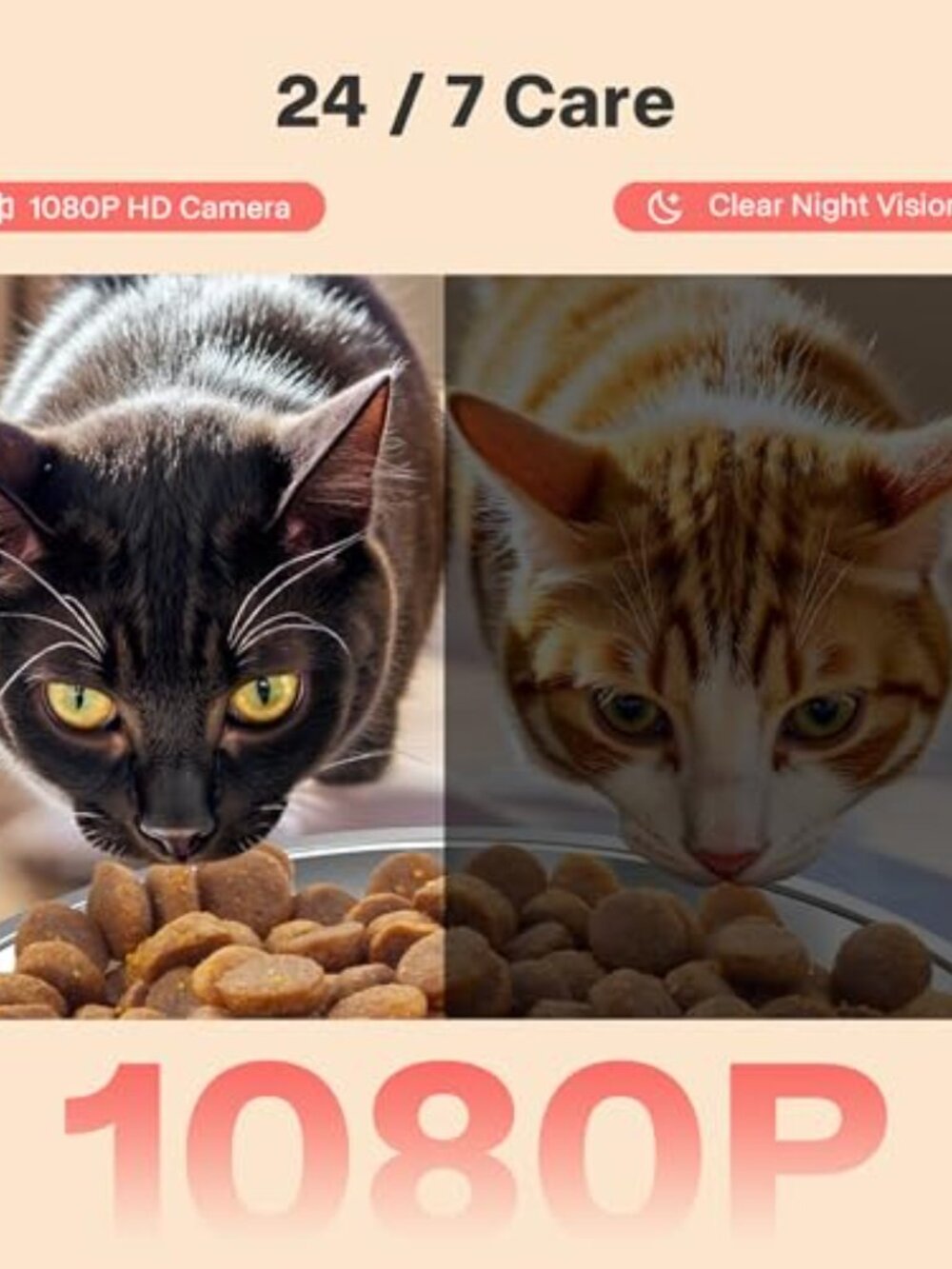 NEW Automatic Cat Feeder with Camera 5G WiFi Food Dispenser Night Vision 7L Dog - Picture 2 of 6